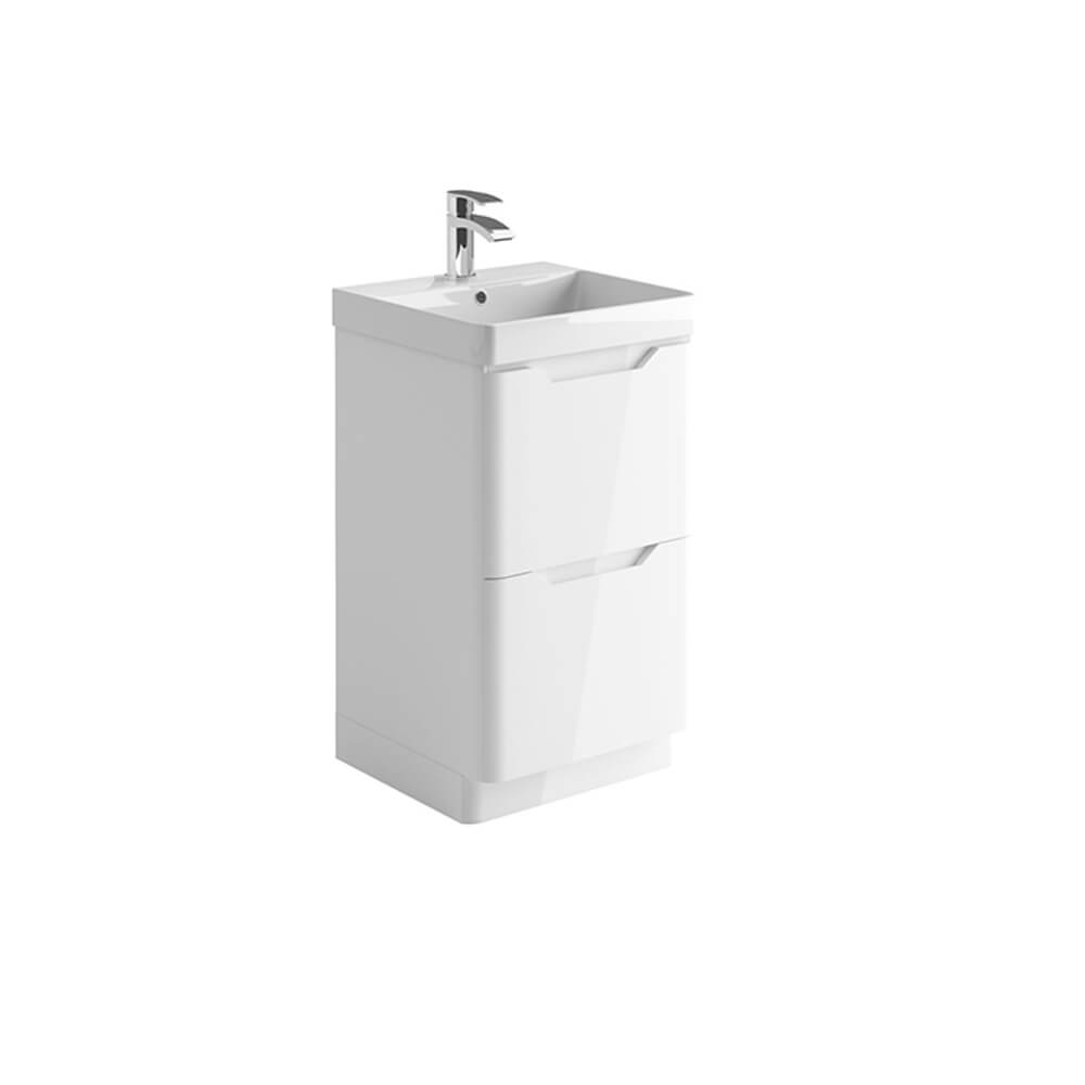 Ella 500 Floor Cabinet - High Gloss White (Complete)