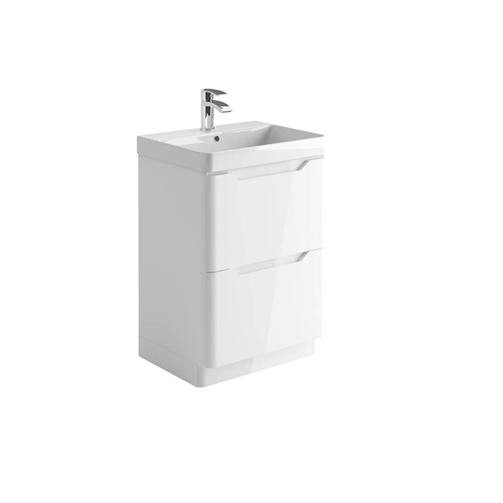 Ella 600 Floor Cabinet - High Gloss White (Complete)