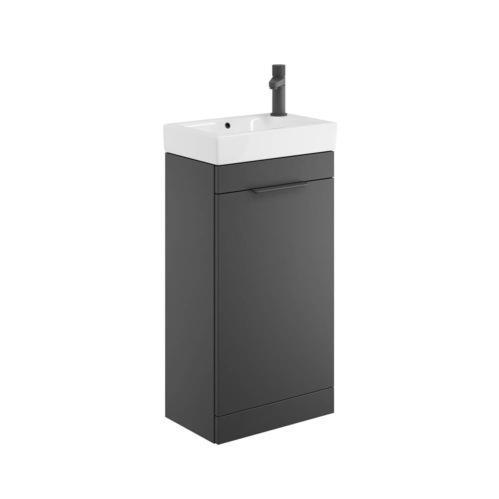 Esme 450 Cloakroom Unit - Matte Black with Black Handle (Complete)