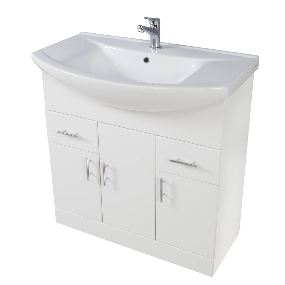 Lanza 850 Floor Cabinet - Polar White (Complete)