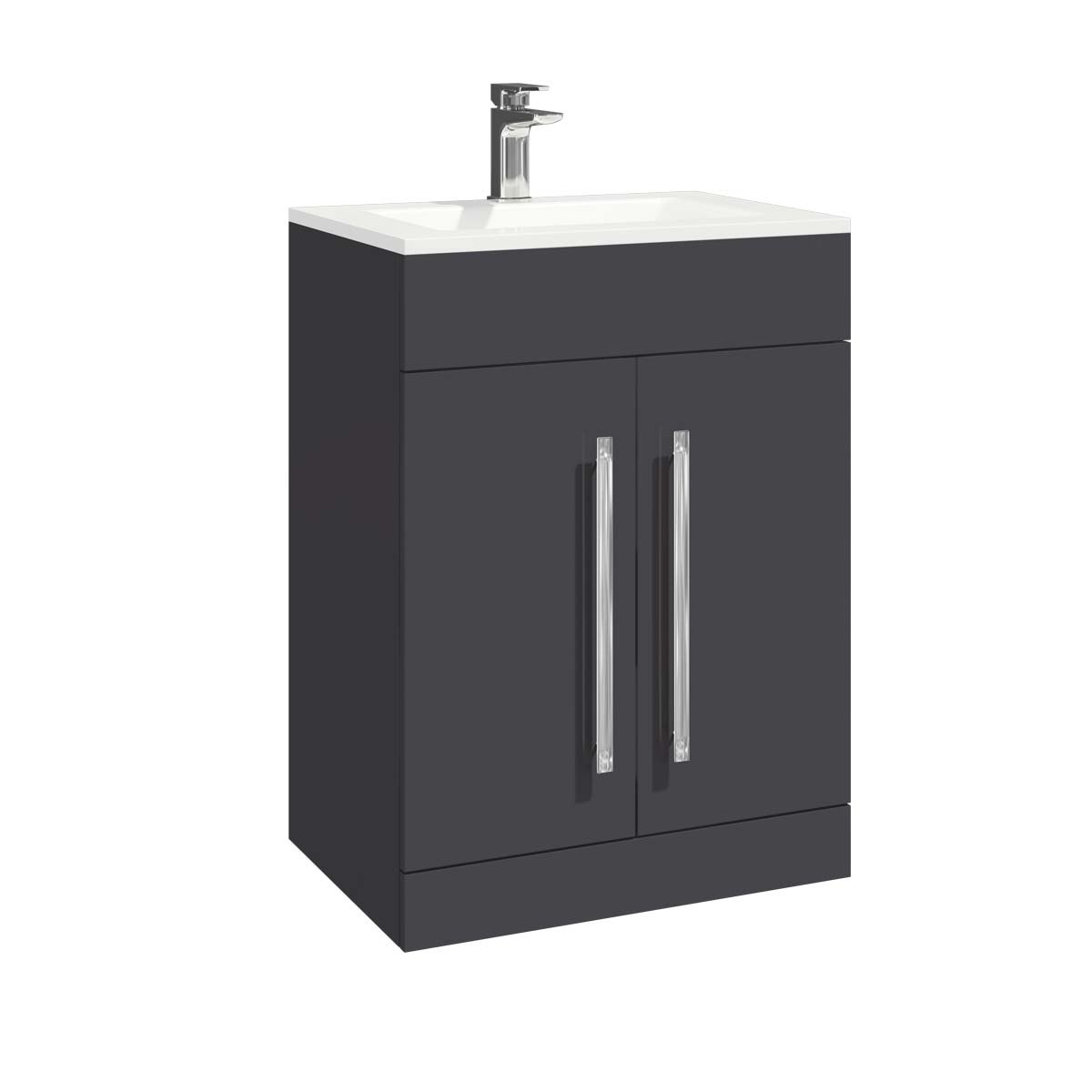 Lili 2 Door 600 Vanity Unit - Matte Grey (Complete)