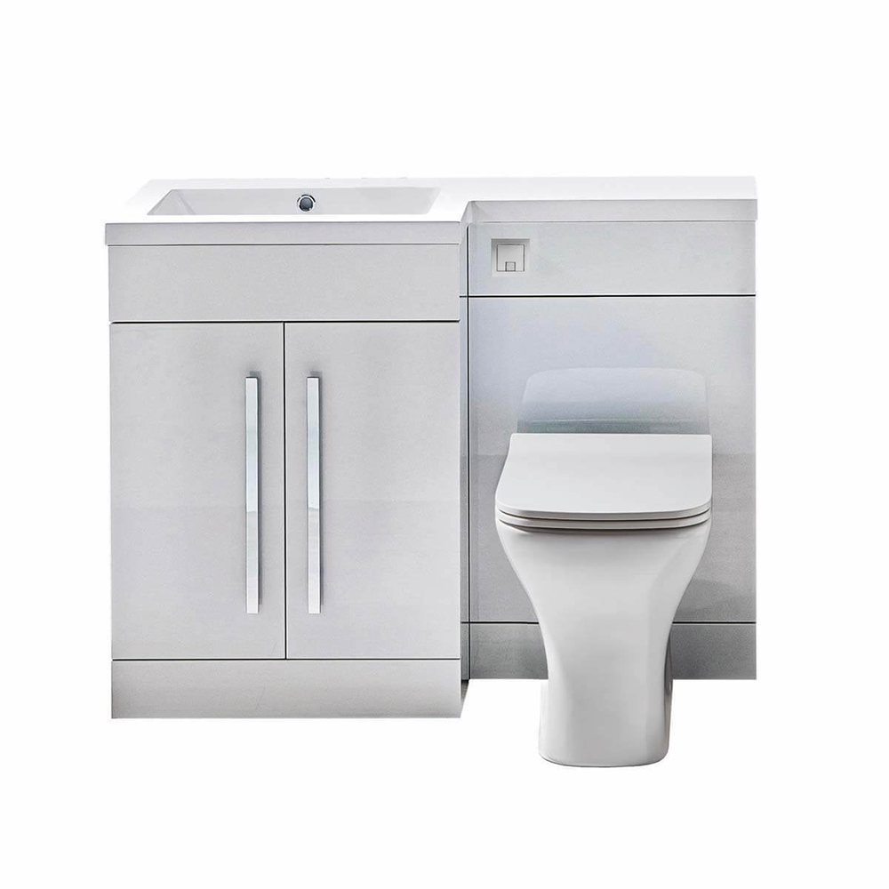 Lili 1100 2 Door Furniture Pack - Left Hand - High Gloss White (Complete)