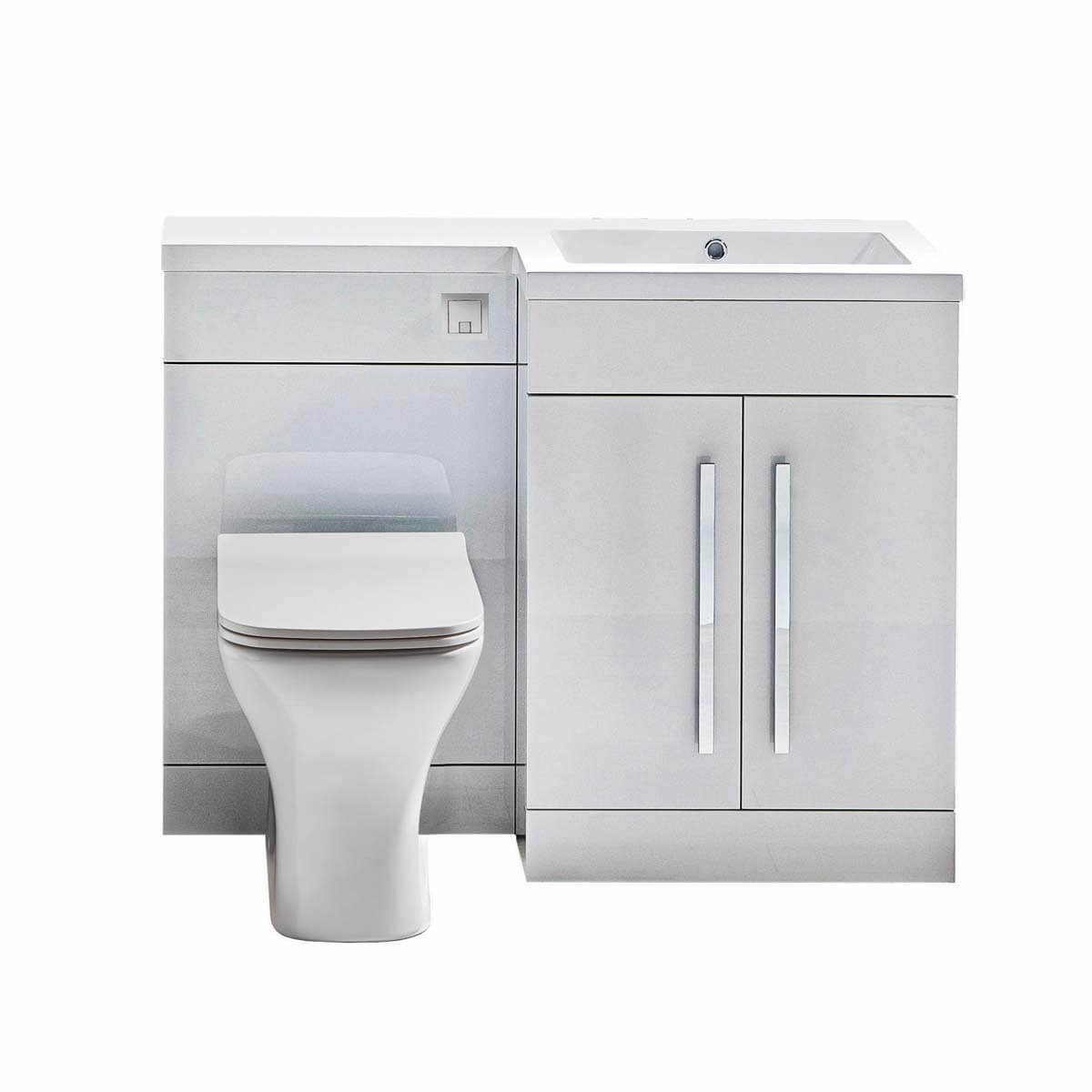 Lili 1100 2 Door Furniture Pack - Right Hand - High Gloss White (Complete)