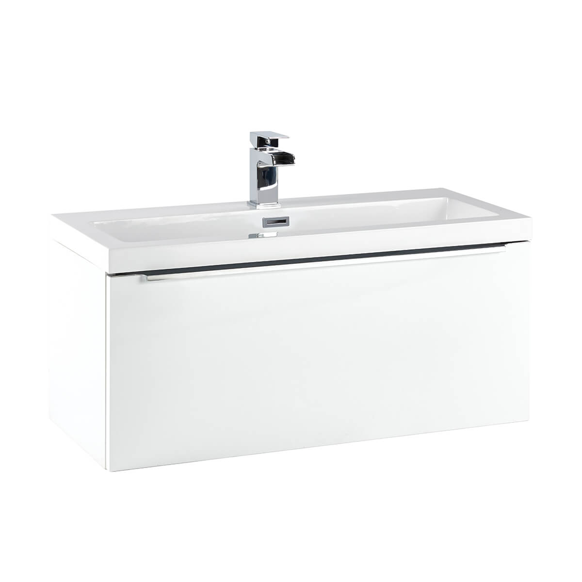 Muro 800 Basin Wall Cabinet - High Gloss White (Complete)