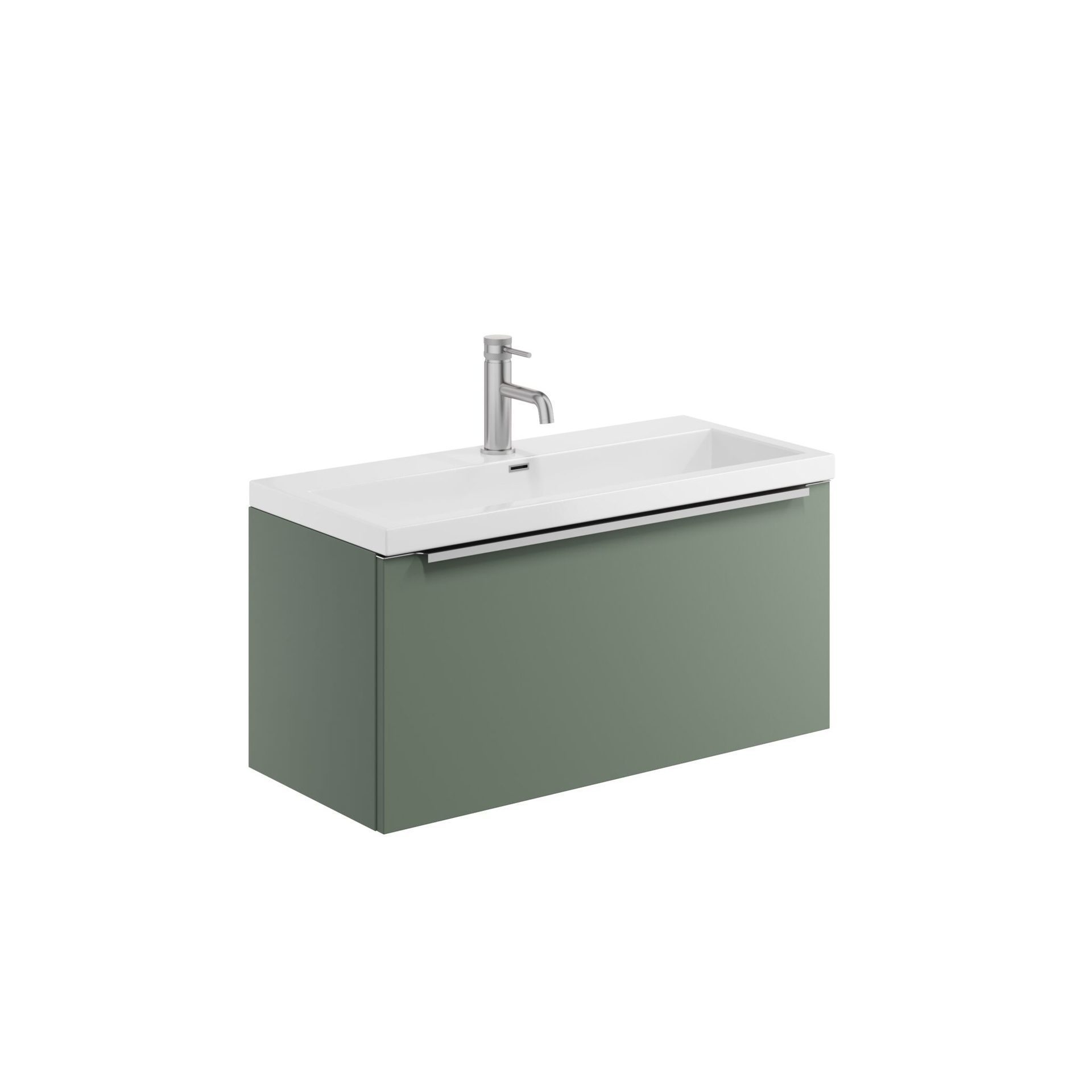 Muro 800 Basin Wall Cabinet - Reed Green (Complete)