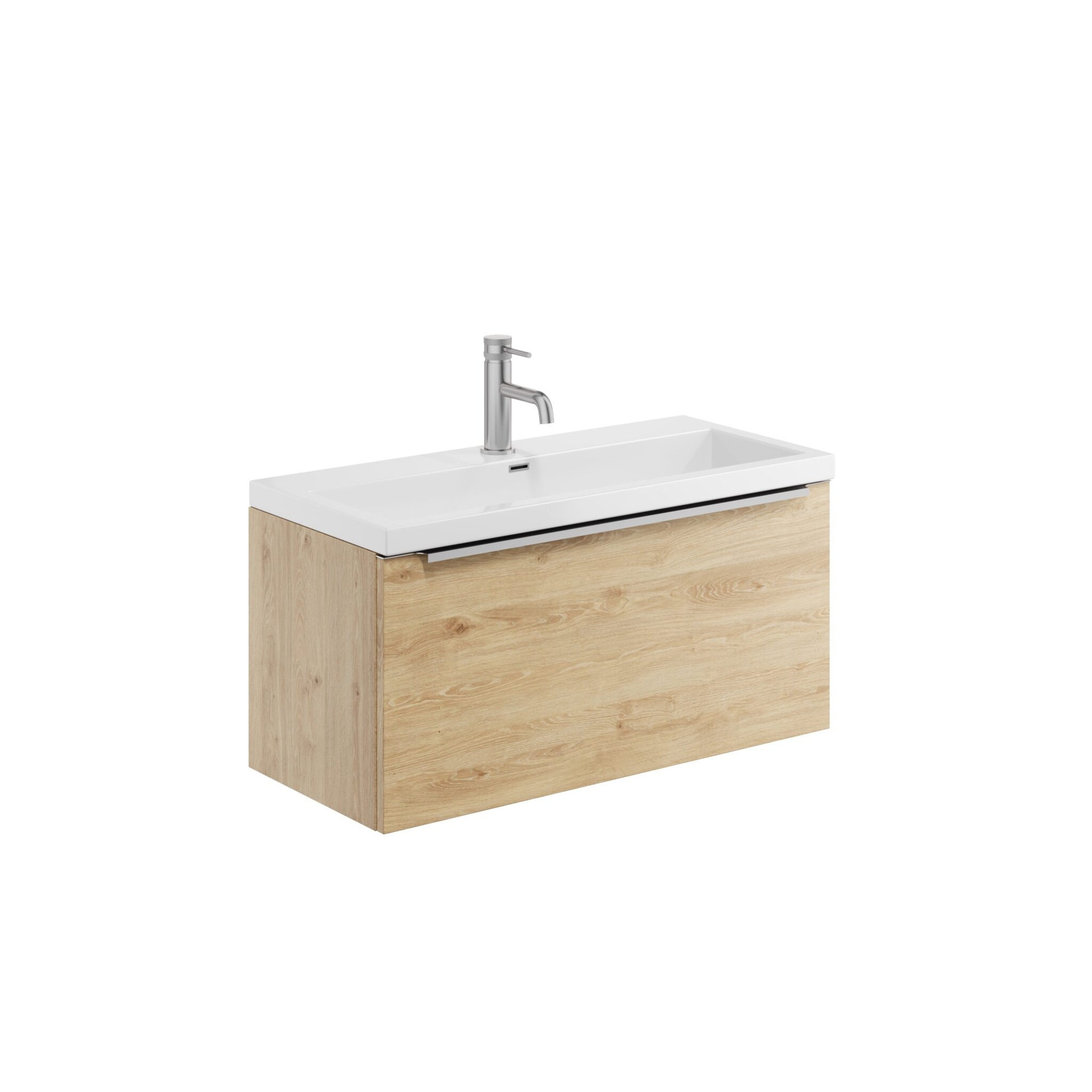 Muro 800 Basin Wall Cabinet - Davos Oak (Complete)