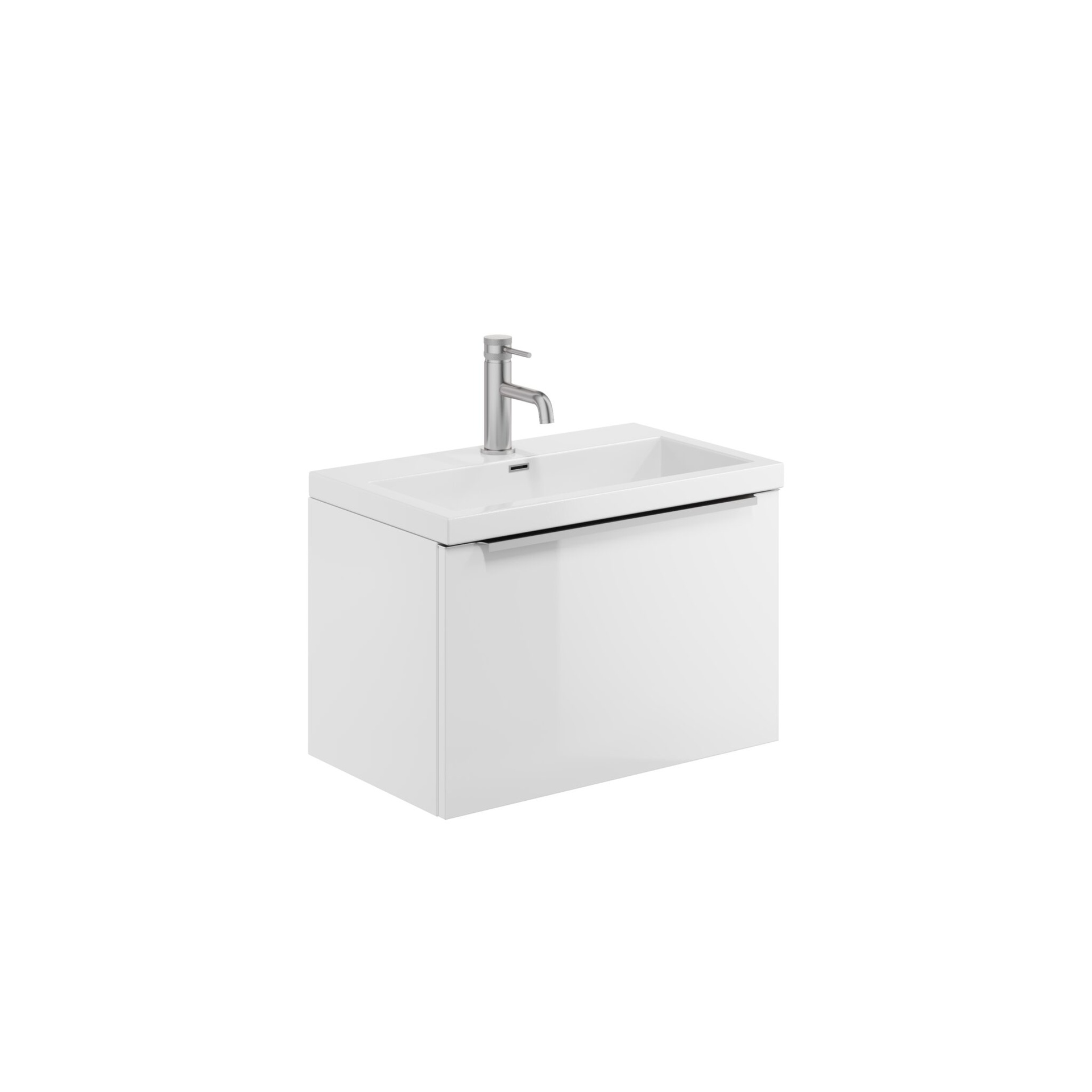 Muro 600 Basin Wall Cabinet - High Gloss White (Complete)
