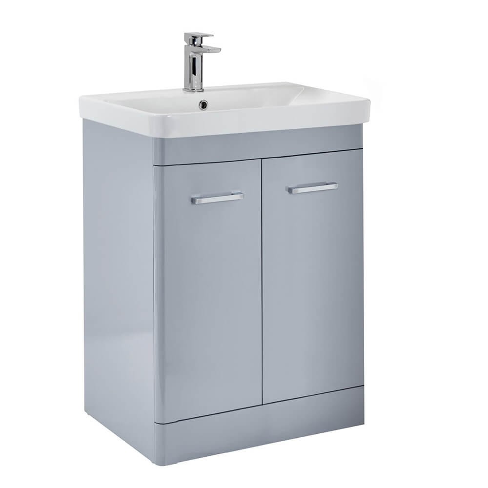Rossini Floorstanding 800 Vanity Unit - Gloss Pebble Grey (Complete)