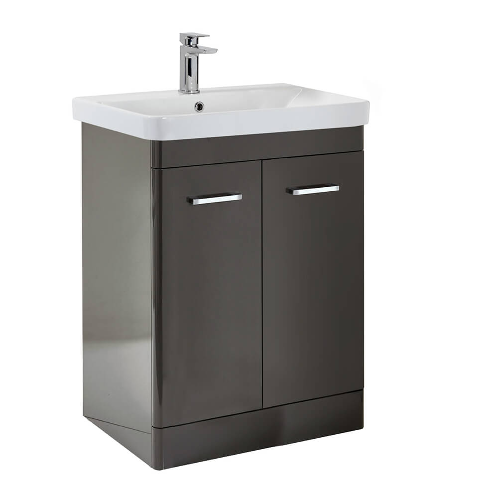 Rossini Floorstanding 800 Vanity Unit - Gloss Wolf Grey (Complete)