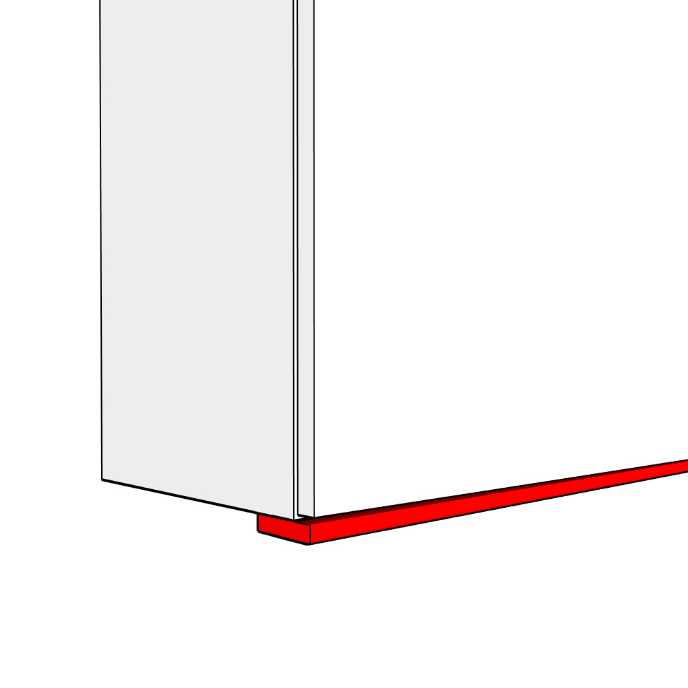 Vento Concrete Straight Pelmet - Universal - 18 x 75 x 2750mm (1 Long Side Edged Only)
