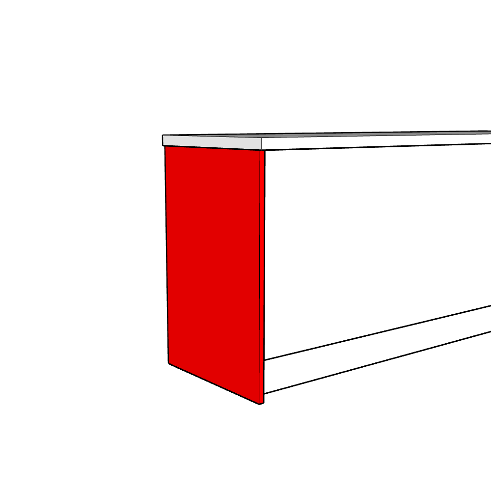 Primo Colour Base End Panel - Vertical Grain/Pattern - 900 x 650mm