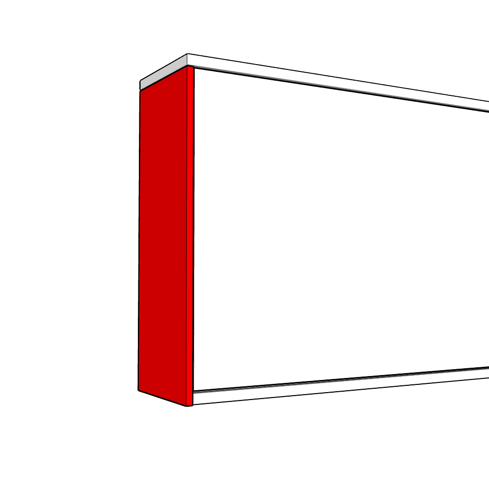 Primo Concrete Wall End Panel - Vertical Grain/Pattern - 980 x 375mm (High)
