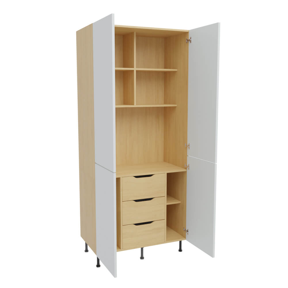 1000mm Larder Pantry Unit with Davenport Oak Carcase - High