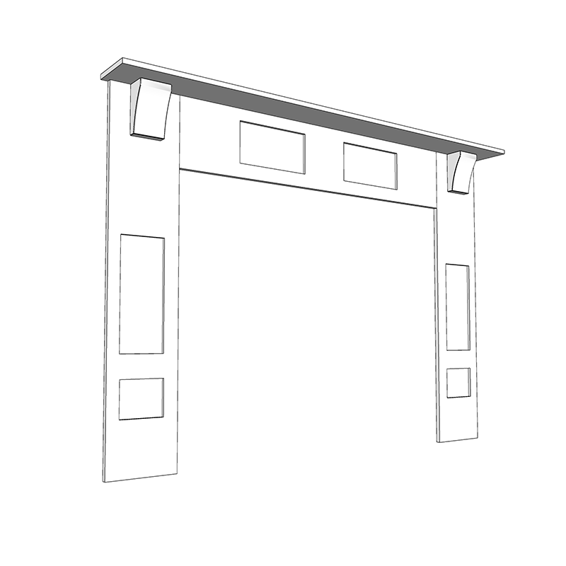 Wrenwood (On-trend Colours) Mantel Kit - (Includes 1xTop, 2xSides, 1xShelf & 2 Corbels)