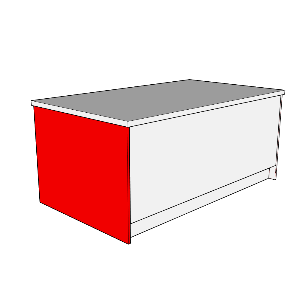 Perlo Smooth Matt Breakfast Bar Back Panel - Plain - 870 x 2350 x 18mm (Supplied oversized for edge protection)