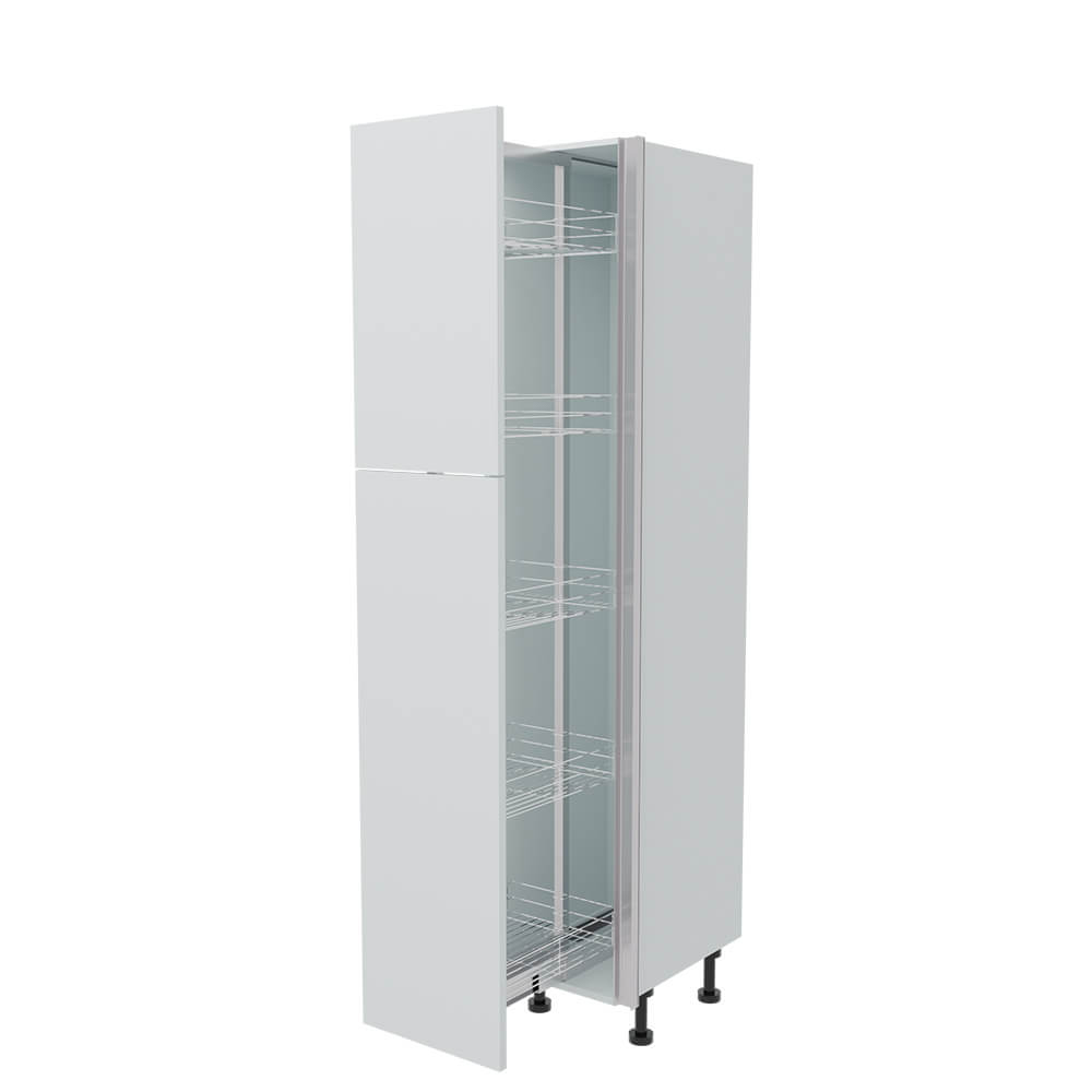 400mm True Handleless Tall Pull Out Larder Unit - 720mm Top Door (Medium) - RH Profile