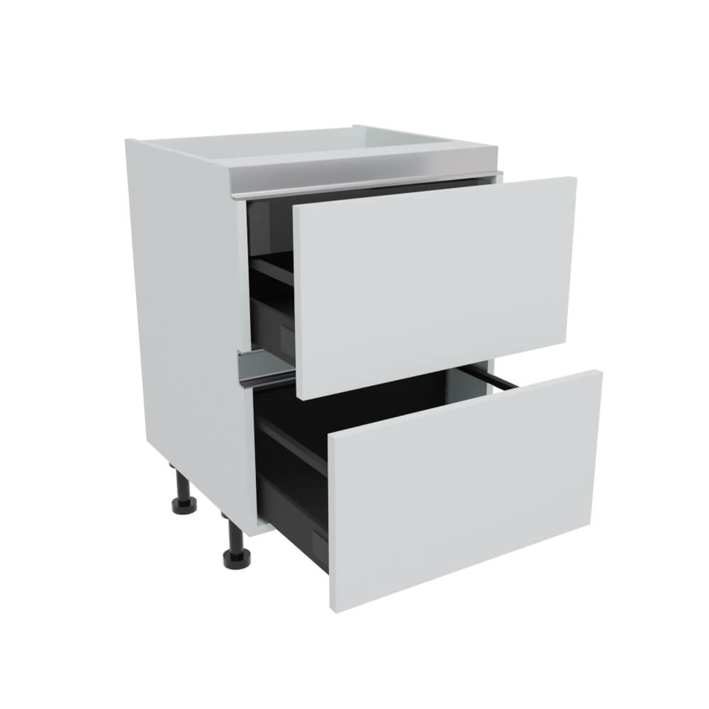 600mm True Handleless 2 Drawer Base Unit + 1 Internal