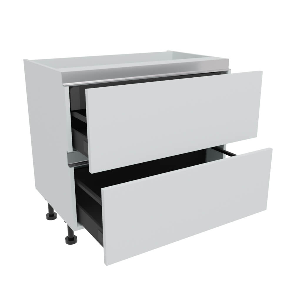 900mm True Handleless 2 Drawer Base Unit + 1 Internal