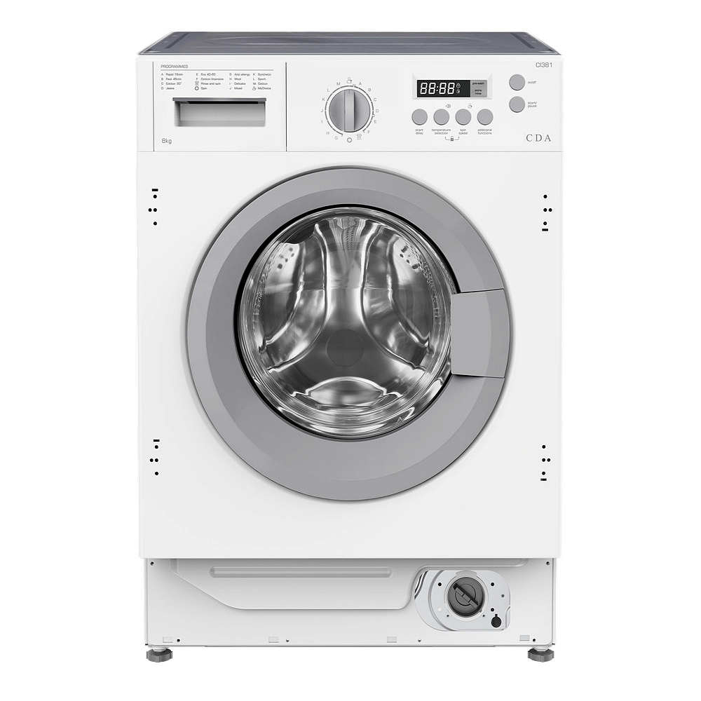 CDA CI381 Integrated Washing Machine, 8kg Load, 1400 rpm