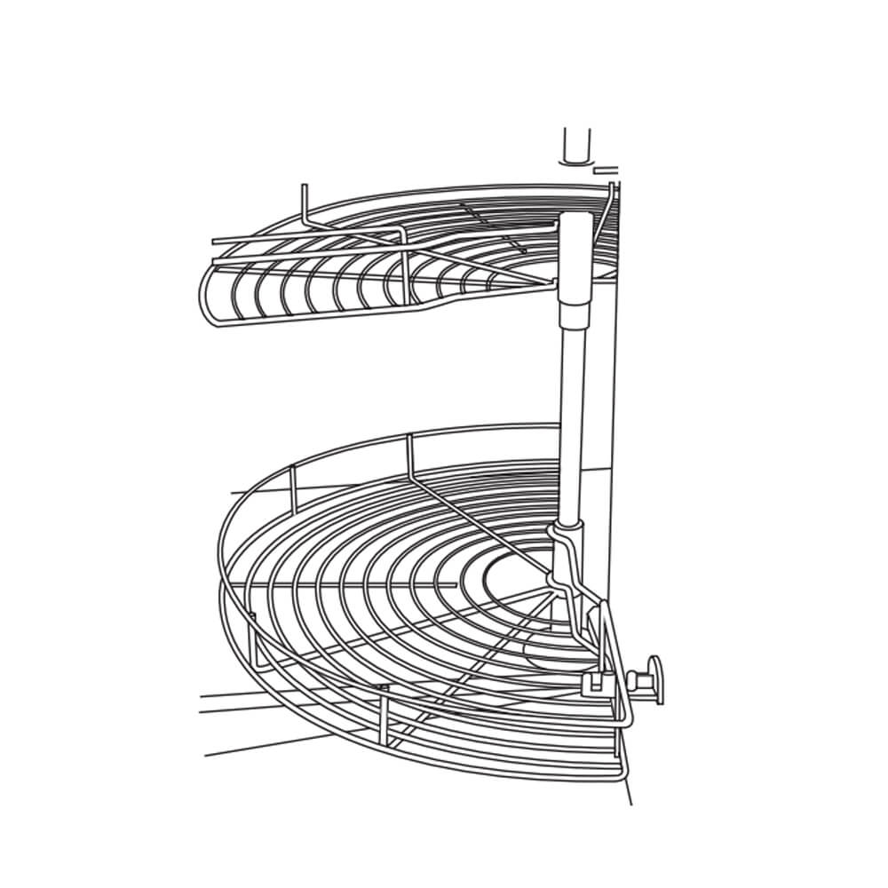 MODUS Piatto Matt Charcoal 1/2 Carousel Corner Base Unit