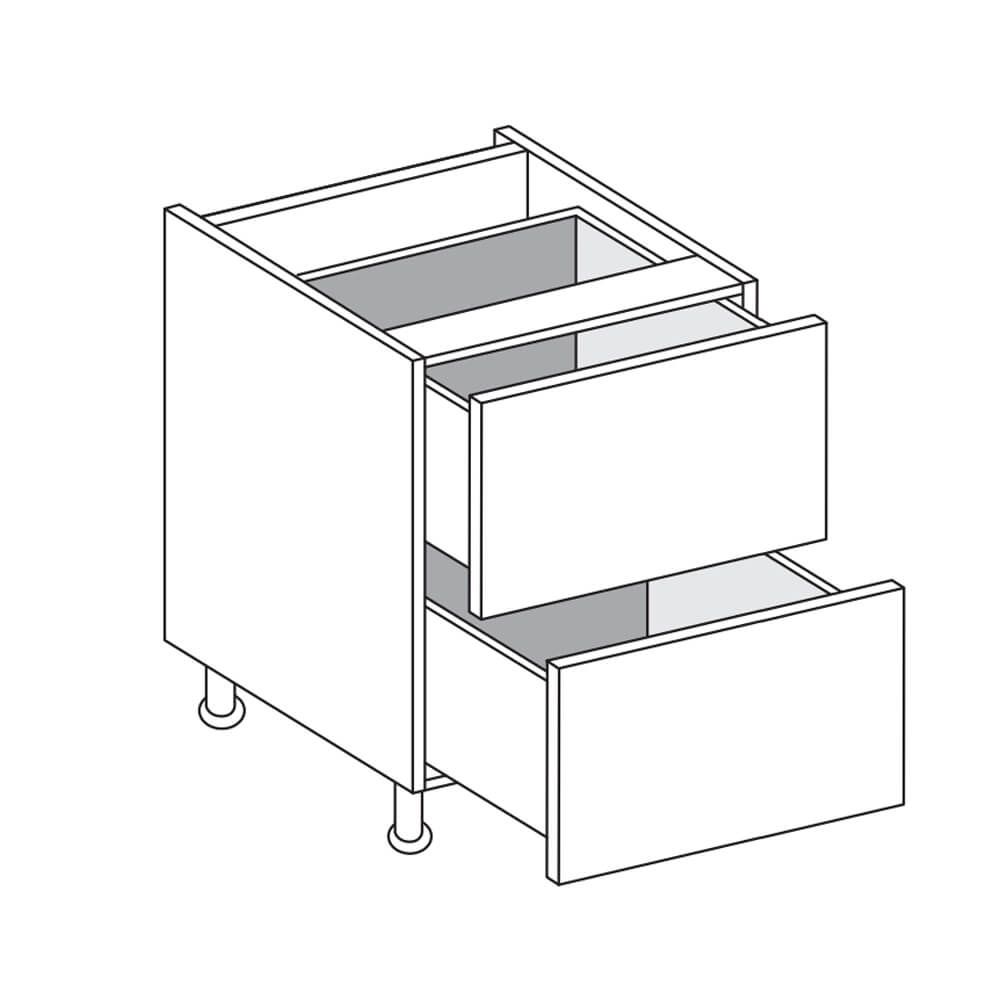 MODUS Senza Gloss Dove Grey 2 Drawer Units with Internal Drawer