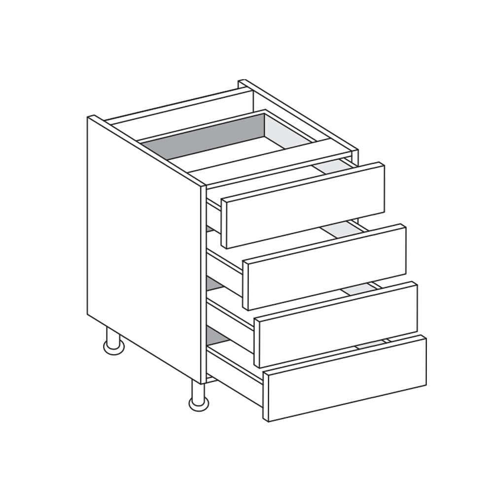 MODUS Senza Gloss Dove Grey 4 Drawer Units