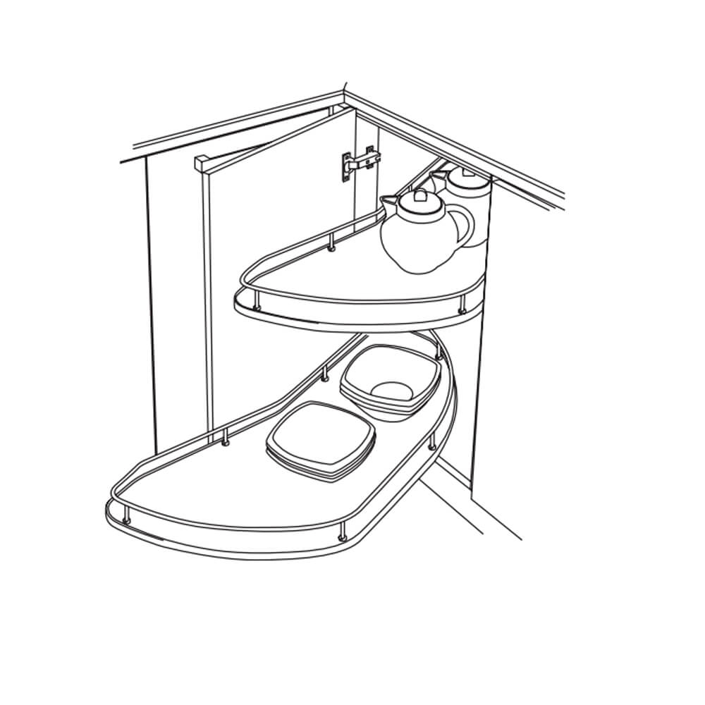 MODUS Senza Matt Dove Grey Dynamic Combi Pull Out Corner Base Unit