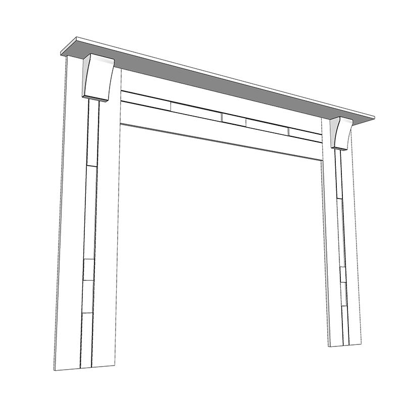 Larkwood (On-Trend Colours) Mantel Kit - (Includes 1xTop, 2xSides, 1xShelf & 2 Corbels)