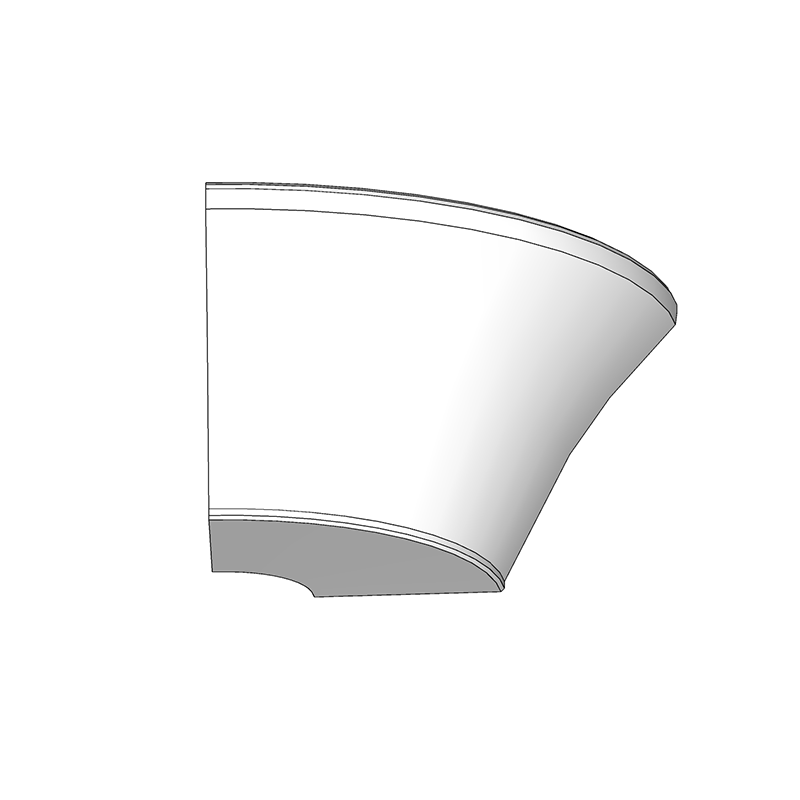 Larkwood (On-Trend Colours) Radius End Feature Curved Cornice Block - Tangent - 120 x 120 x 32mm