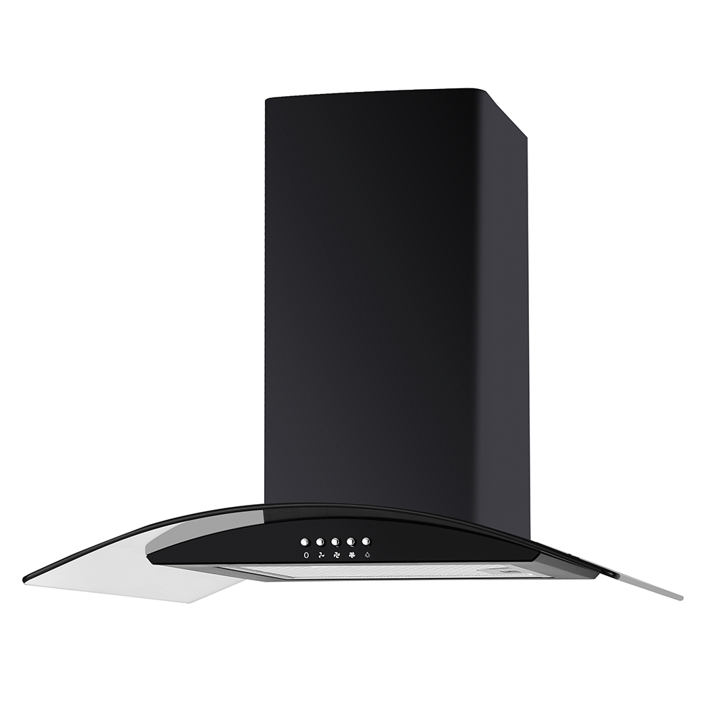 BEKIA 60cm Black Curved Glass Hood