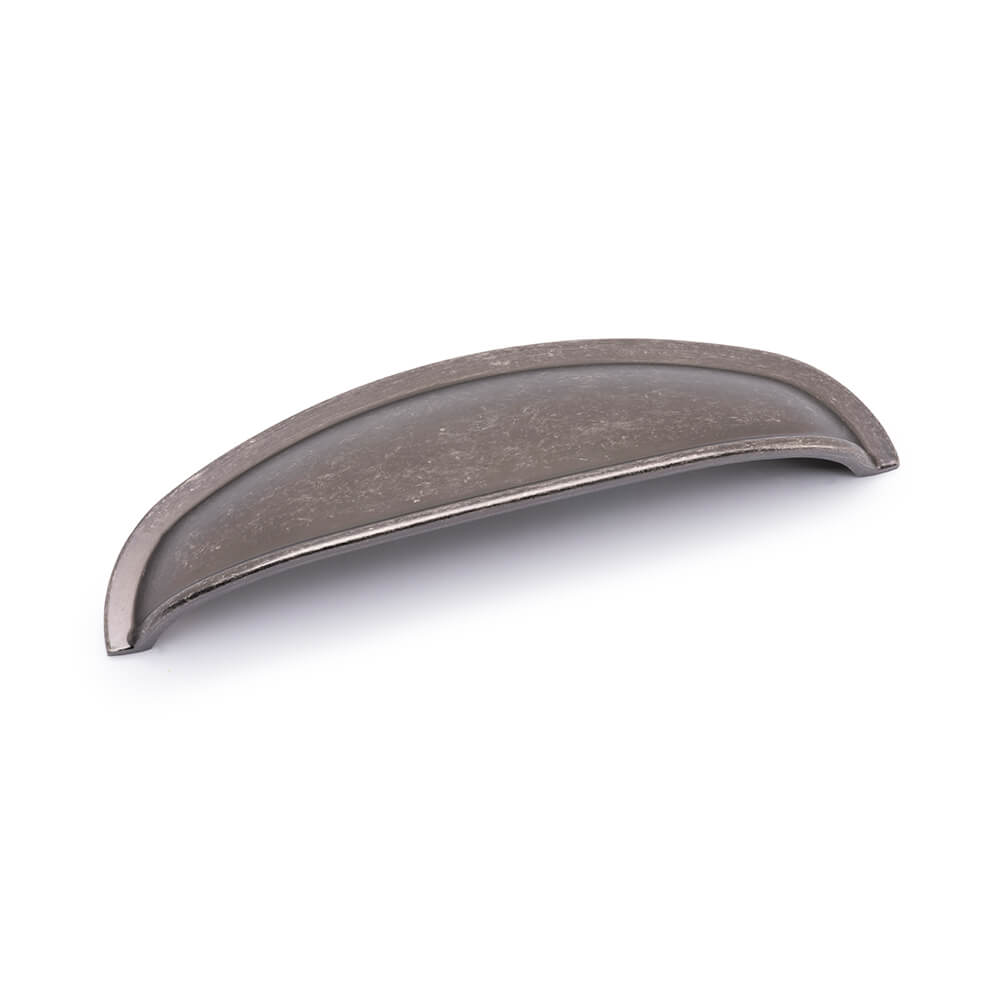 AURORA Round Cup Handle - 96mm Hole Centres - Pewter (HB2-0129)