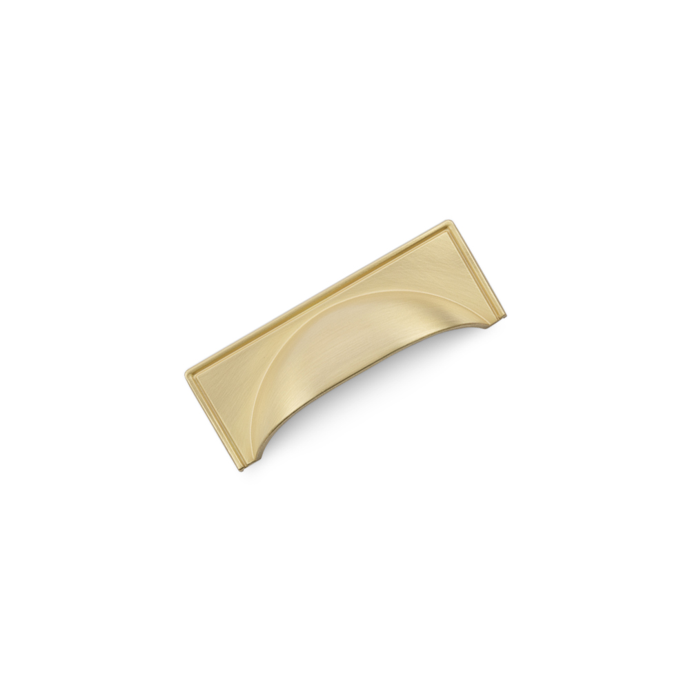 AURORA Square Cup Handle - 97mm (64mm Hole Centres) - Satin Brass (HB6-0188)
