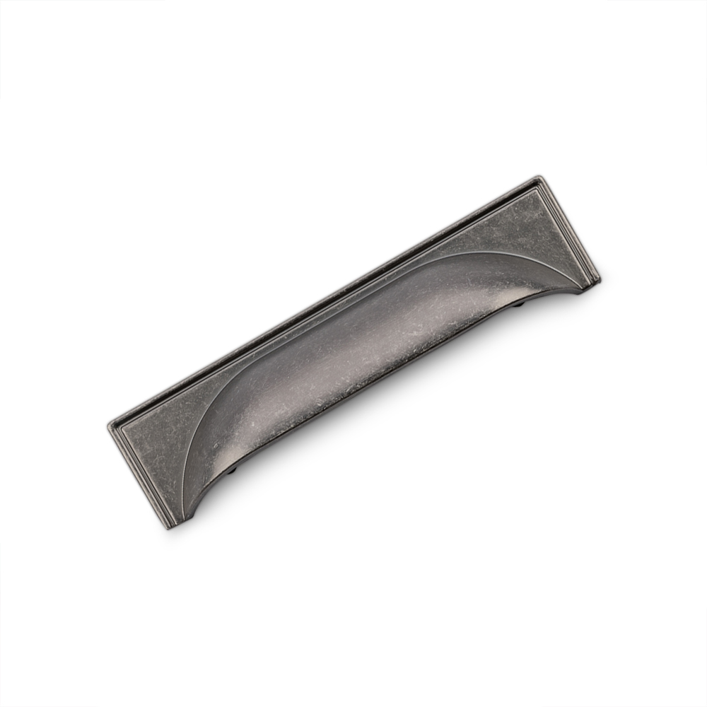 AURORA Square Cup Handle - 145mm (96mm Hole Centres) - Pewter (HB2-0130)