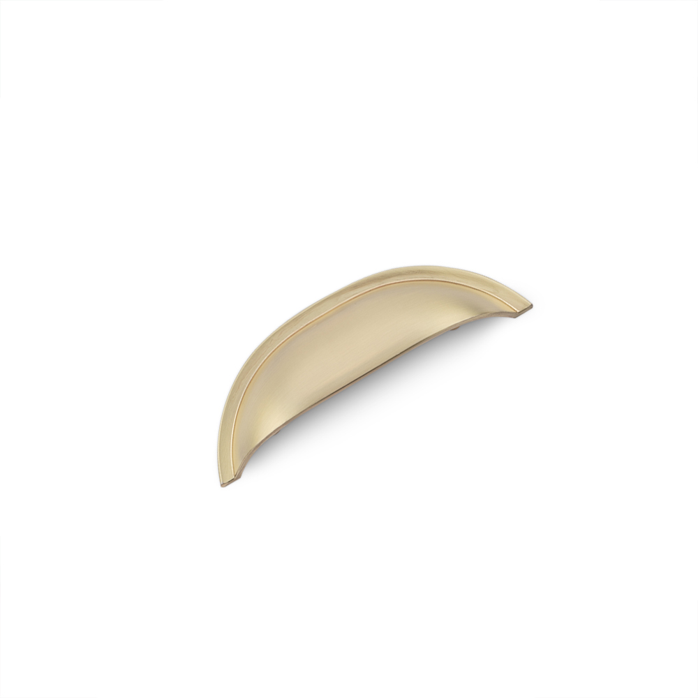 AURORA Linear Cup Handle - 64mm Hole Centres - Satin Brass (HB6-0181)
