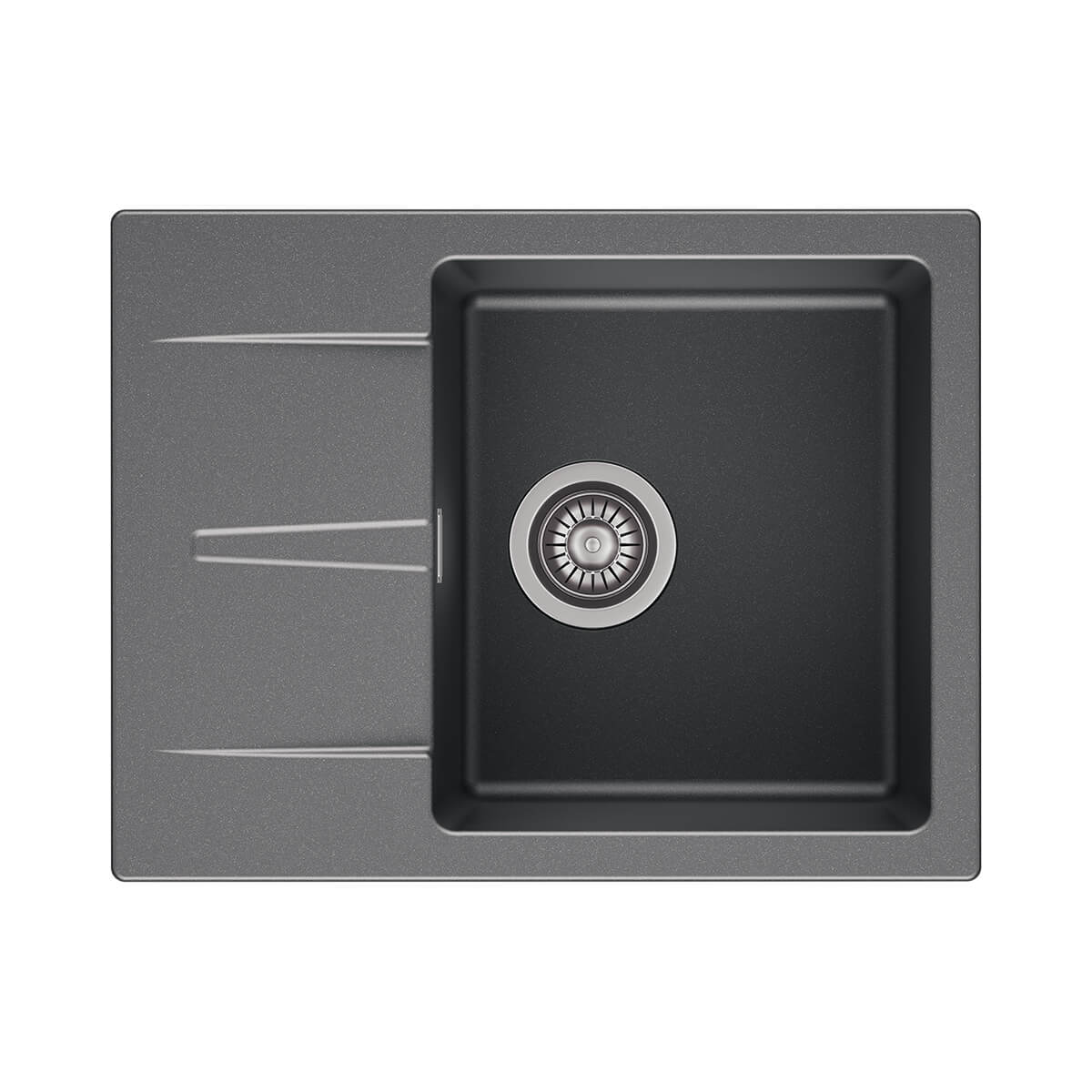 Reginox AVIGNON Single Bowl & Drainer Grey Granite Sink - 600mm Wide