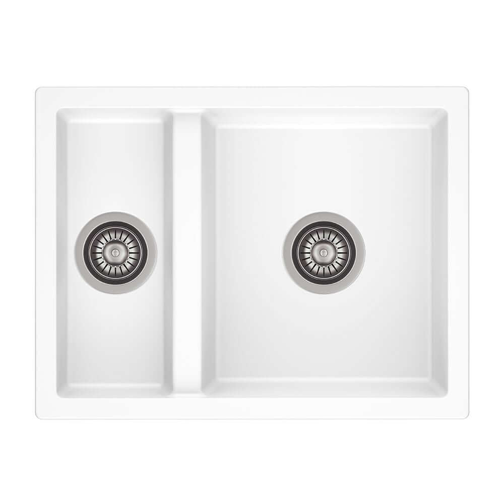 Reginox TOULON 1.5 Bowl Inset or Undermount White Granite Sink - 600mm Wide