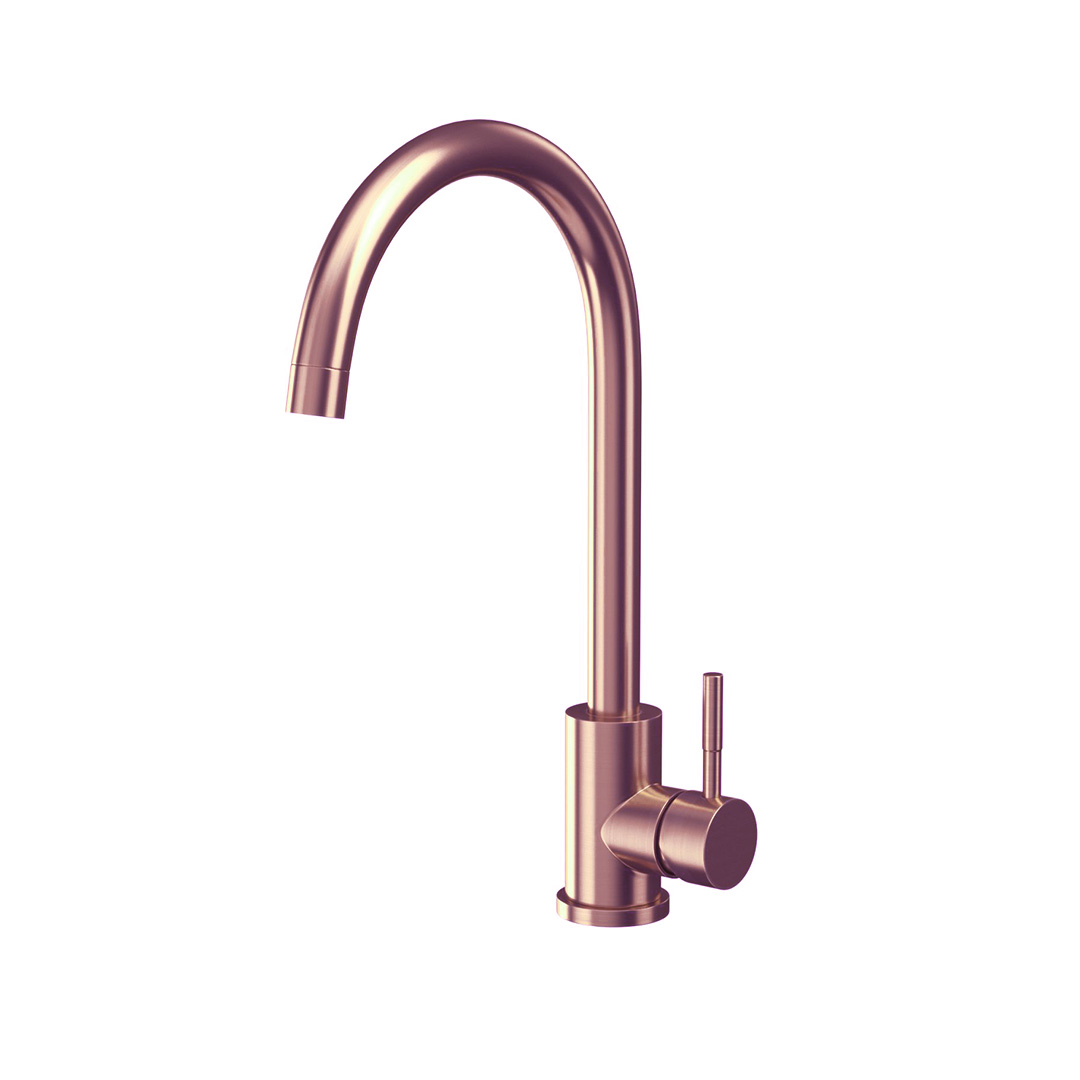 AURORA Swan Neck Mixer Tap - Brushed Bronze