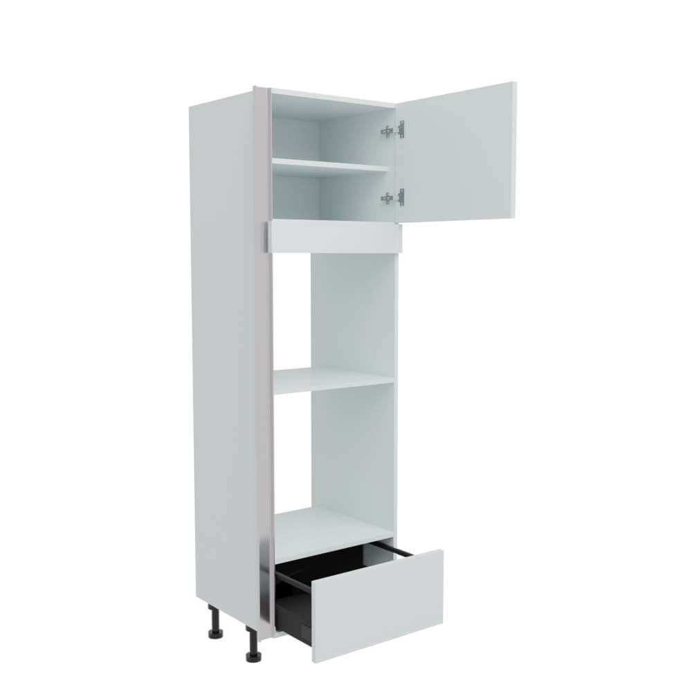 600mm True Handleless 2 x Single Ovens Housing with 1 x Drawers - RH Hinge (Medium)