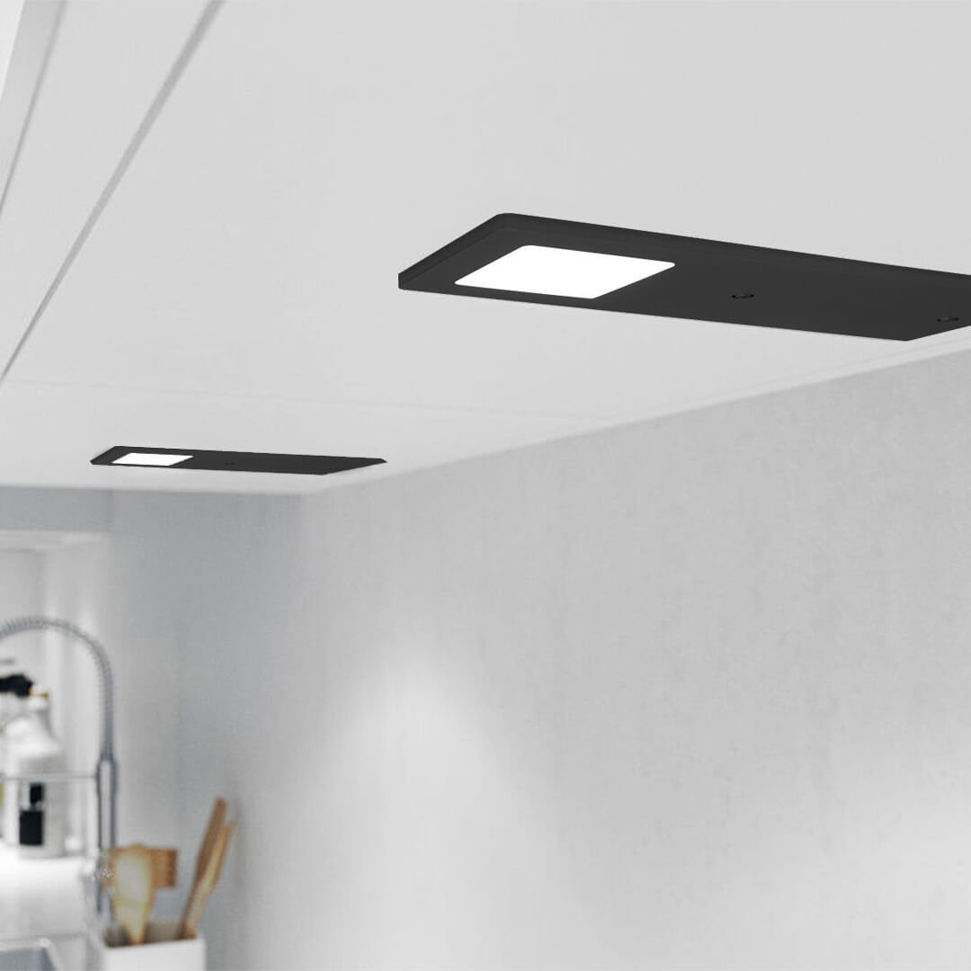 AURORA Slim Rectangle Light Kit - Matt Black - 2 Lights