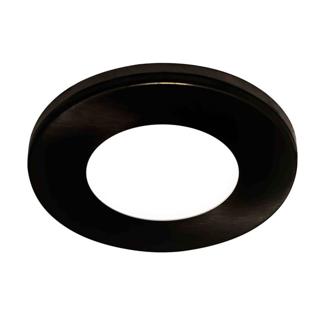 AURORA Slim Round Larder Pantry Light Kit  - Matt Black - 2 Lights & Sensor