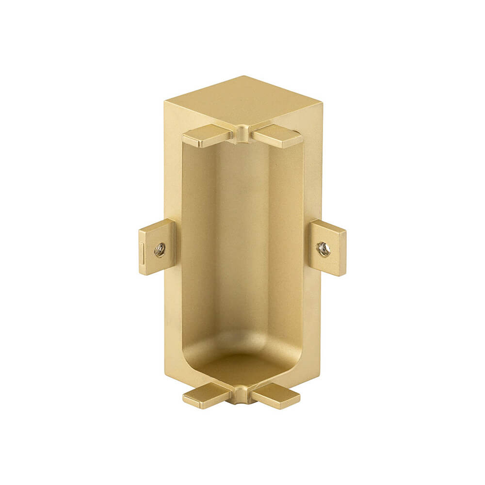 Gola Stock - Mid Profile Internal Corner Joint for True Handleless - Brushed Brass - Qty 20