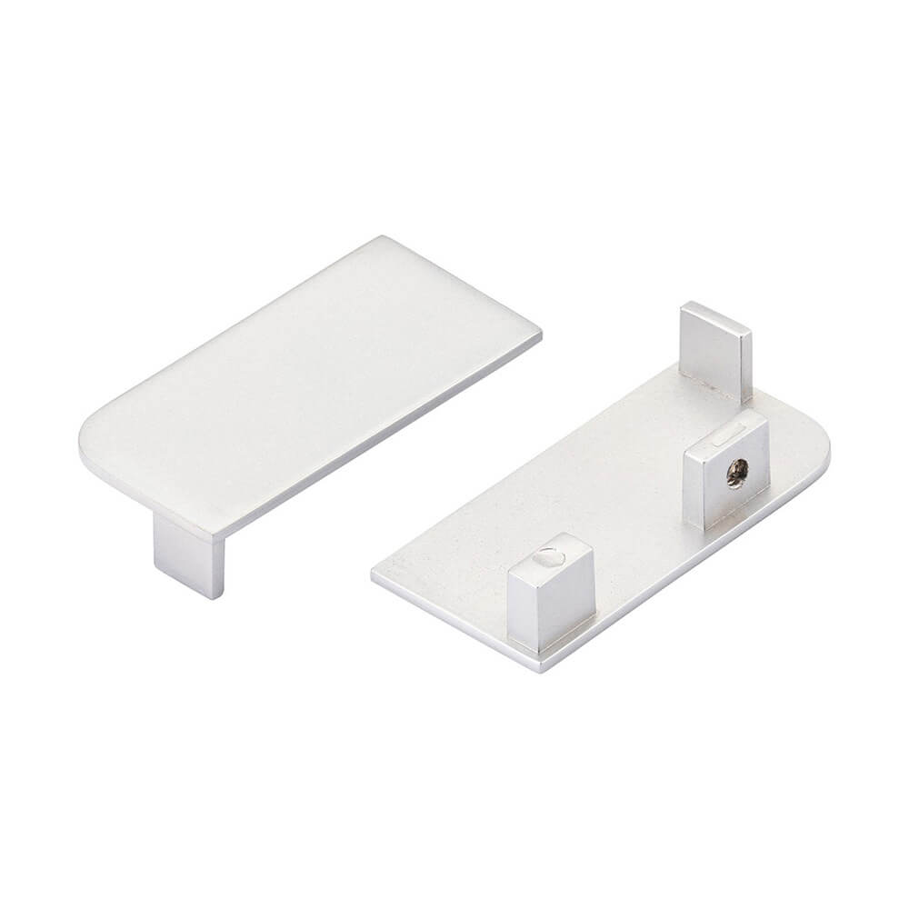 Gola Stock - Top Profile End Plate Set for True Handleless - Brushed Silver - Qty 20
