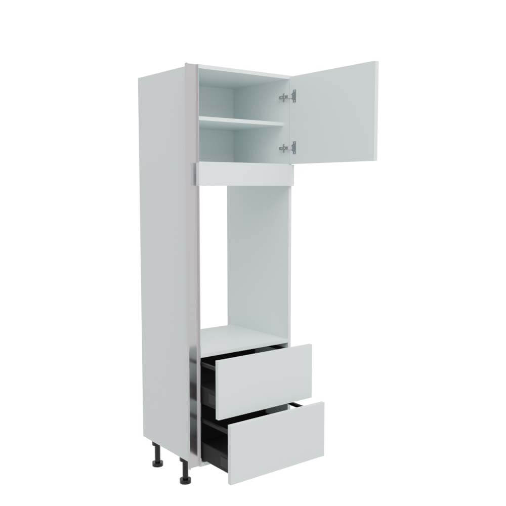 600mm True Handleless Double Oven Housing with 2 x Drawers - RH Hinge (Medium)