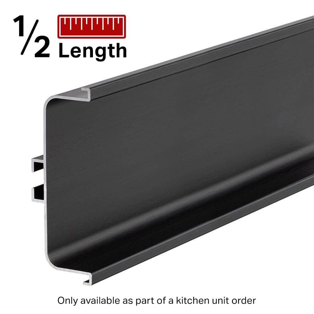 Mid Profile for True Handleless - Half Length - Brushed Black
