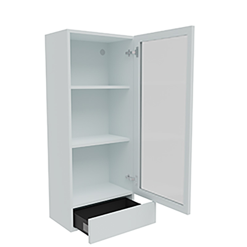 500mm Worktop Glass Dresser (Narrow Frame) with 1 x Drawer Unit to suit 25-40mm Worktops (Medium)