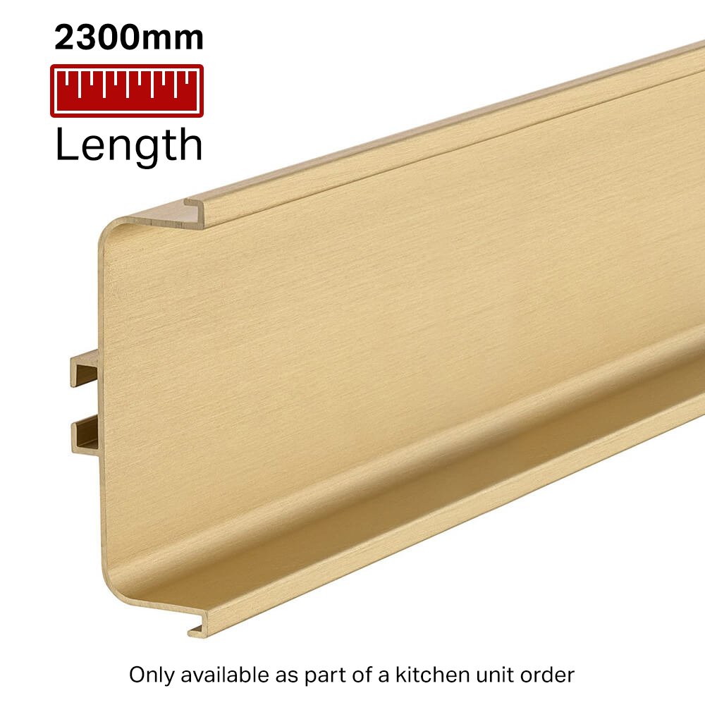 Mid Profile for True Handleless - 2300mm Length - Brushed Brass