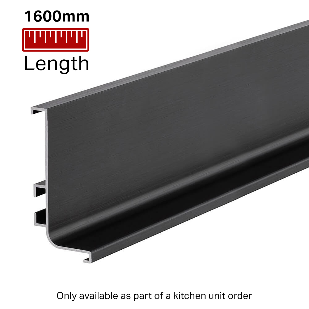 Top Profile for True Handleless - 1600mm Length - Brushed Black
