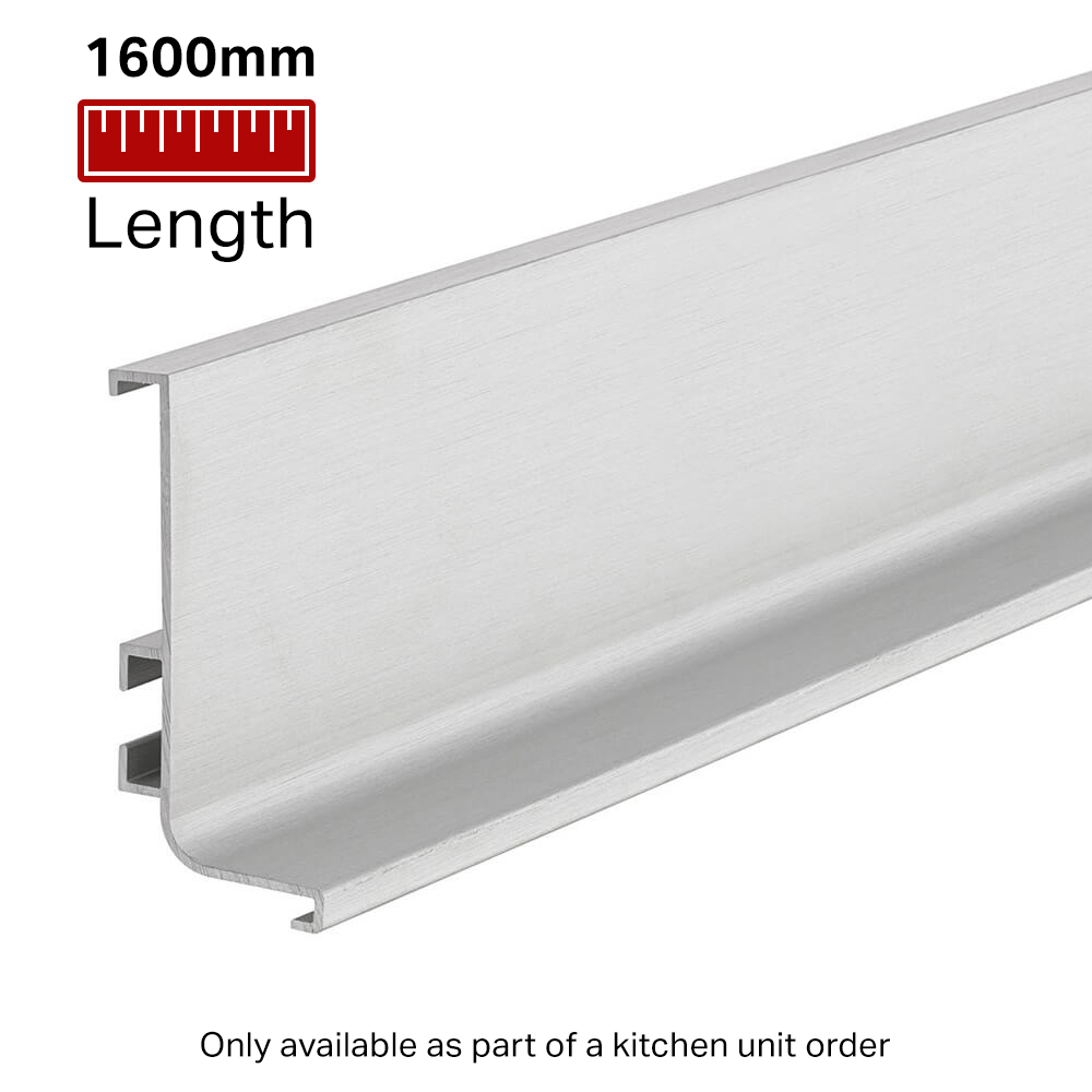 Top Profile for True Handleless - 1600mm Length - Brushed Silver