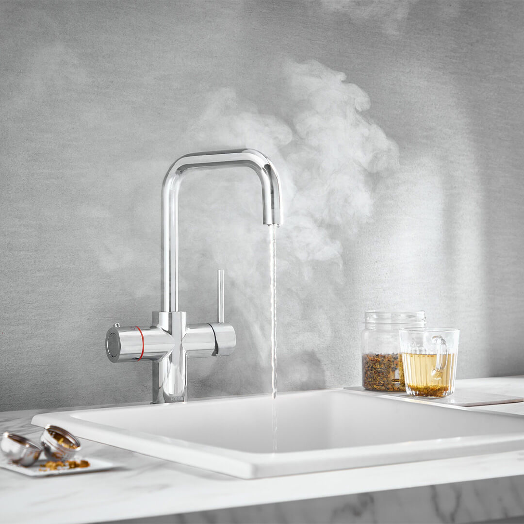 Stock - KoGE 3-in-1 Square Spout Boiling Hot Water Tap | Chrome