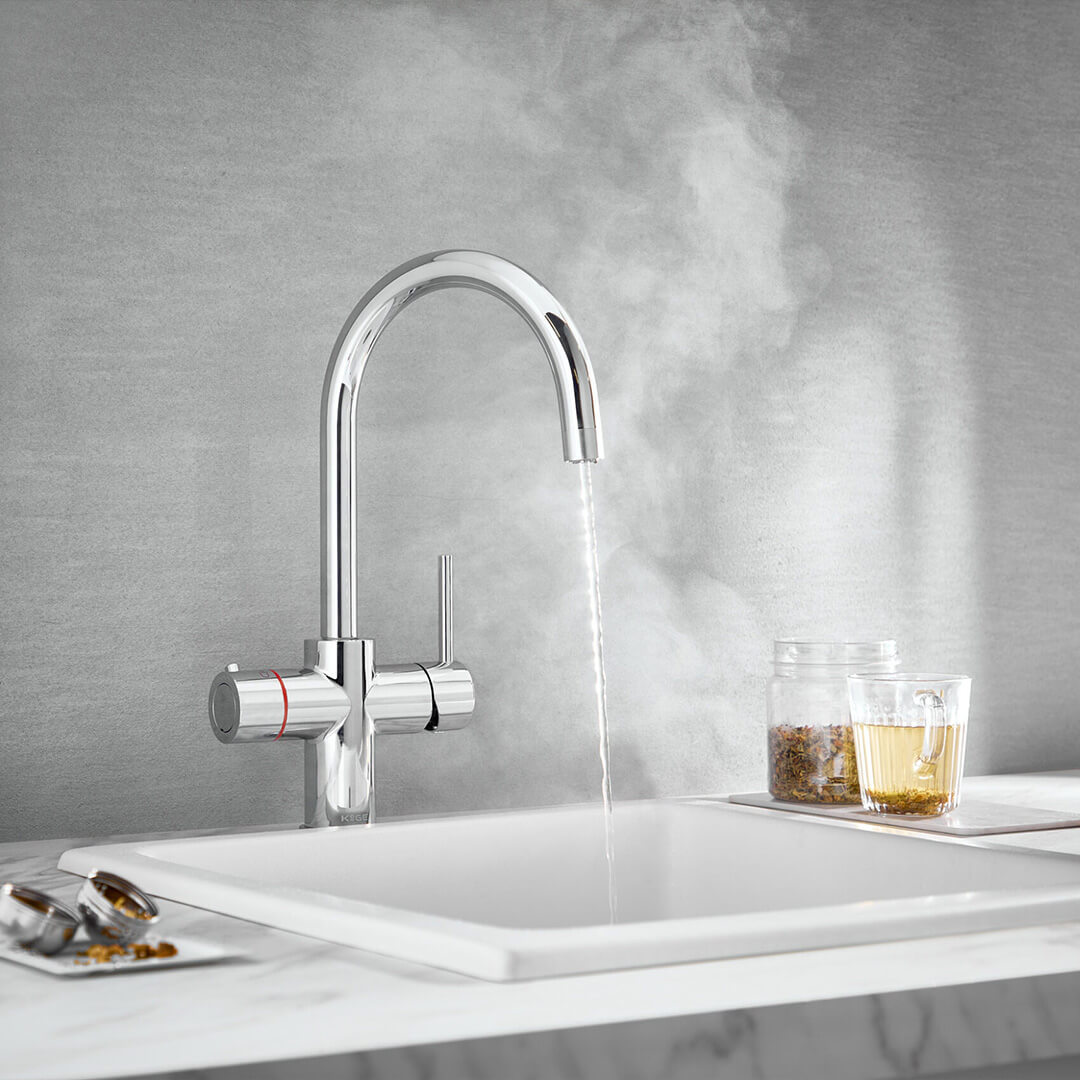 Stock- KoGE 3-in-1 Swan Spout Boiling Hot Water Tap | Chrome